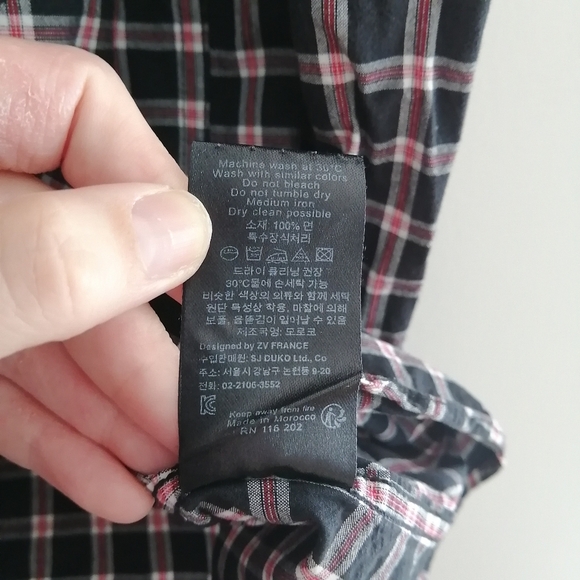 Zadig & Voltaire Men's Thibaut Button Up Red Black Plaid Chest Pockets Large - Picture 7 of 16